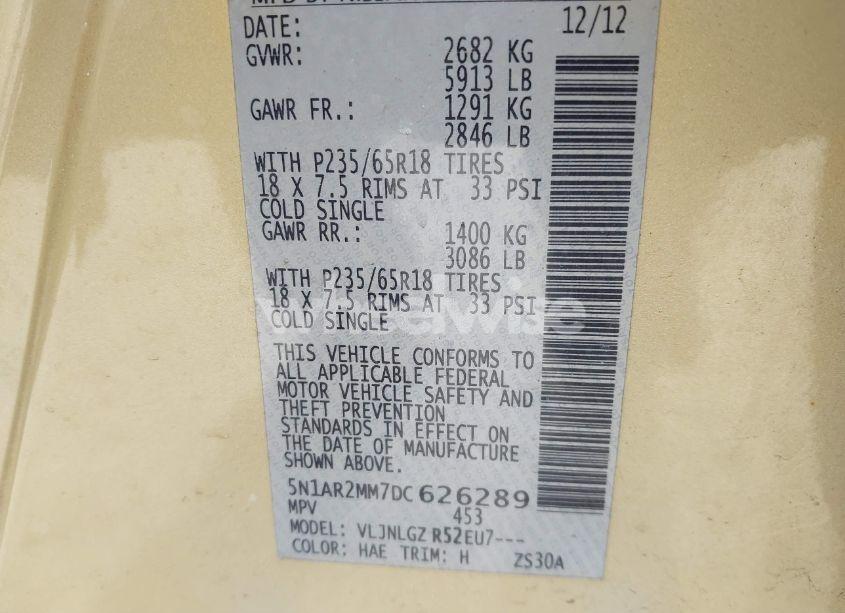 Photo 9 of 2013 Nissan Pathfinder SL (VIN 5N1AR2MM7DC626289)