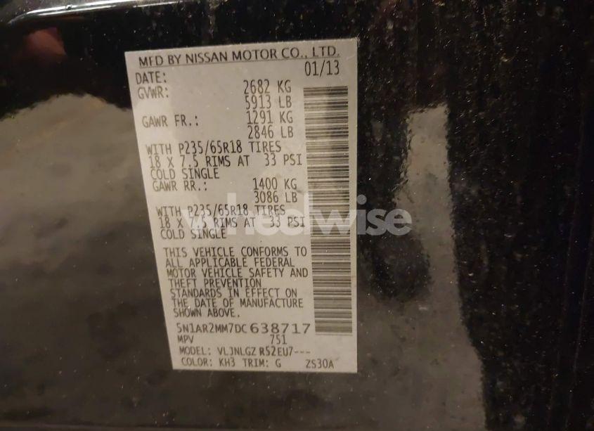 Photo 9 of 2013 Nissan Pathfinder SL (VIN 5N1AR2MM7DC638717)