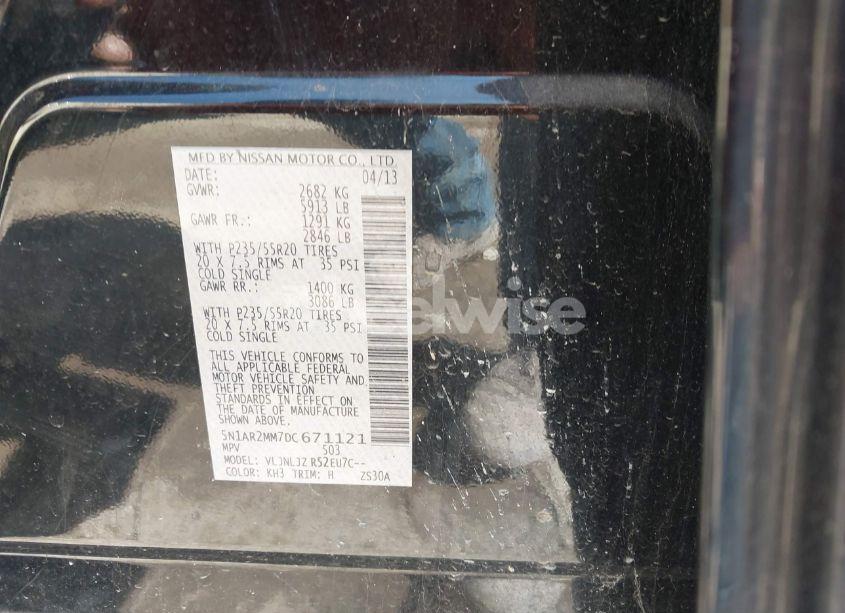 Photo 9 of 2013 Nissan Pathfinder PLATINUM (VIN 5N1AR2MM7DC671121)