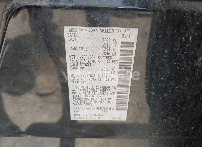 Photo 9 of 2013 Nissan Pathfinder S (VIN 5N1AR2MM7DC680644)