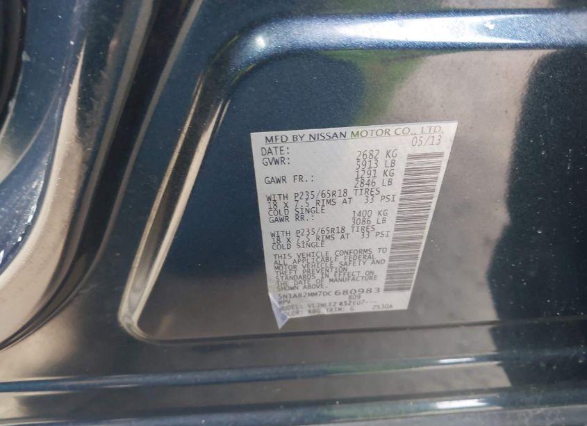 Photo 9 of 2013 Nissan Pathfinder SV (VIN 5N1AR2MM7DC680983)