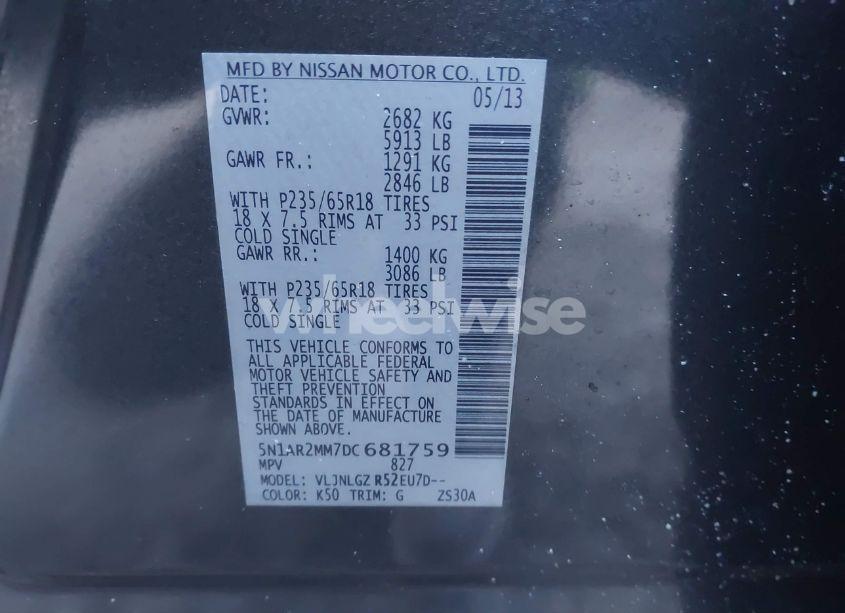 Photo 9 of 2013 Nissan Pathfinder SL (VIN 5N1AR2MM7DC681759)