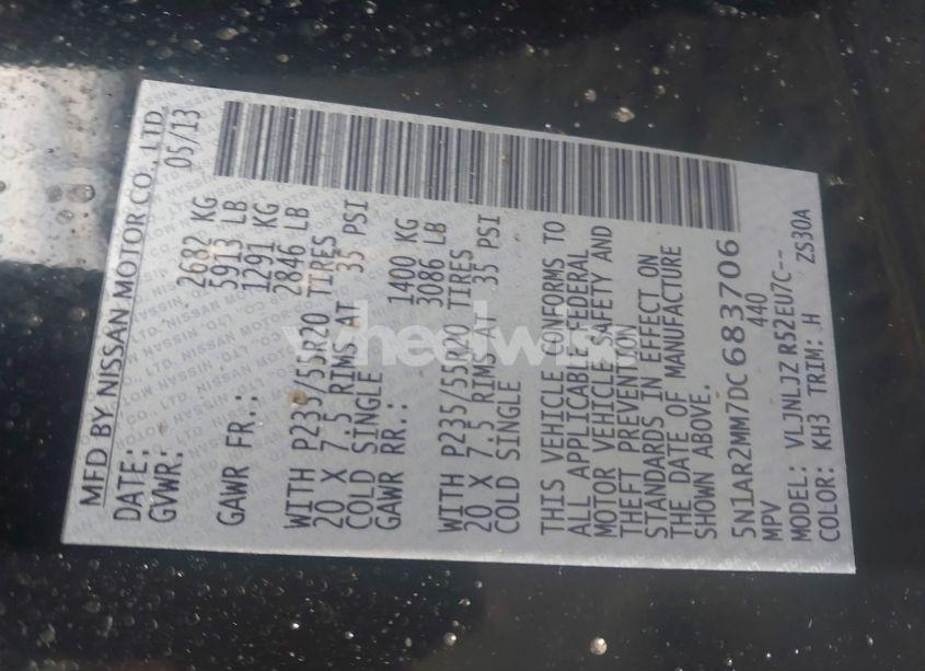 Photo 9 of 2013 Nissan Pathfinder PLATINUM (VIN 5N1AR2MM7DC683706)