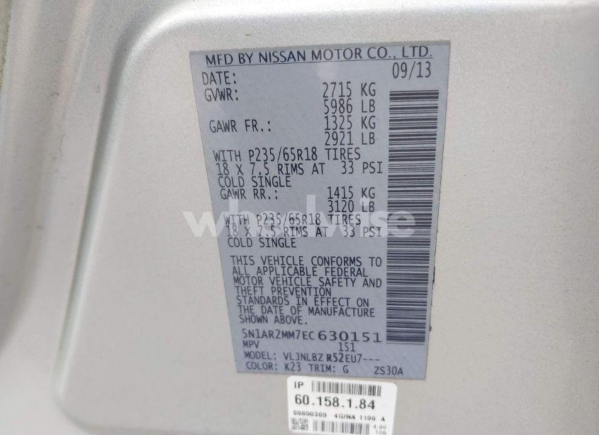 Photo 9 of 2014 Nissan Pathfinder S (VIN 5N1AR2MM7EC630151)