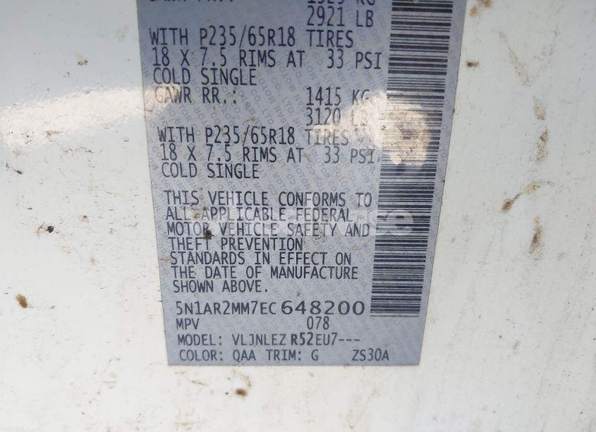 Photo 9 of 2014 Nissan Pathfinder SV (VIN 5N1AR2MM7EC648200)