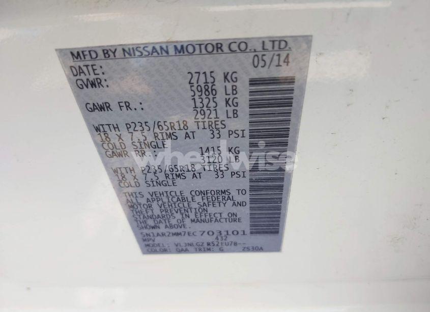 Photo 9 of 2014 Nissan Pathfinder SL (VIN 5N1AR2MM7EC703101)