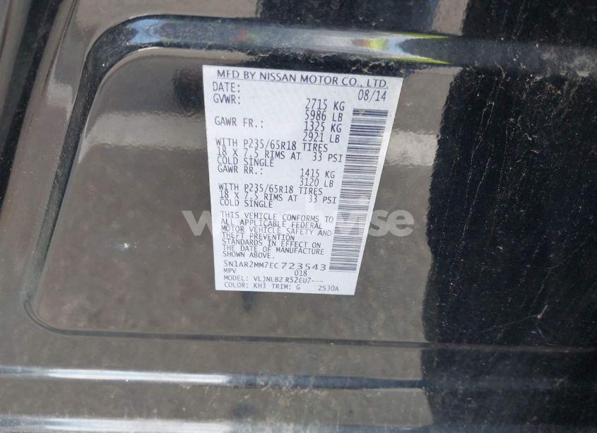 Photo 9 of 2014 Nissan Pathfinder S (VIN 5N1AR2MM7EC723543)