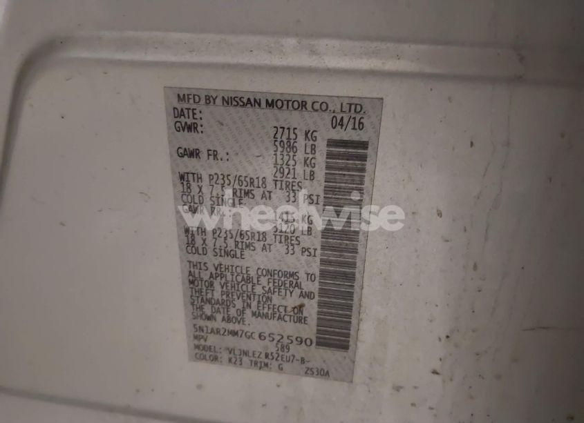 Photo 9 of 2016 Nissan Pathfinder SV (VIN 5N1AR2MM7GC652590)