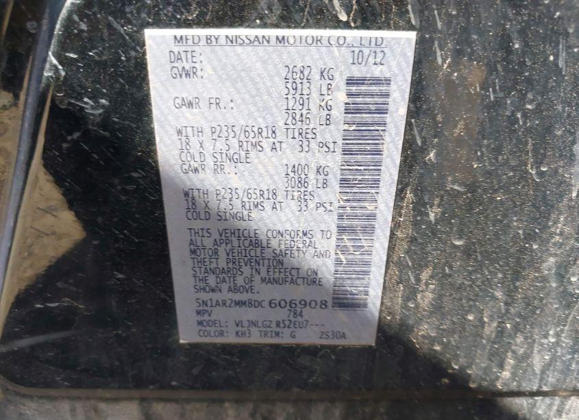 Photo 9 of 2013 Nissan Pathfinder SL (VIN 5N1AR2MM8DC606908)