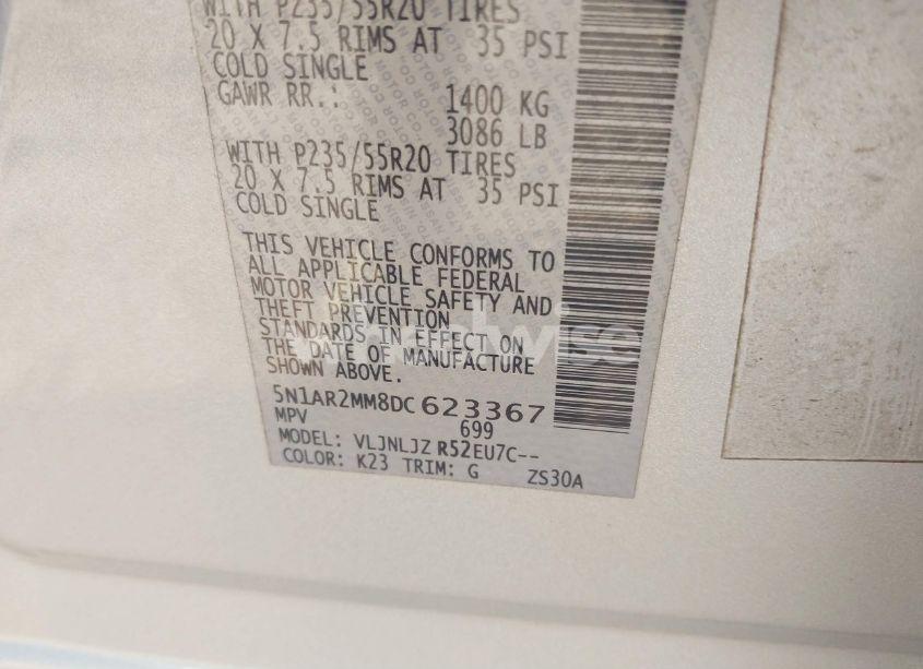 Photo 9 of 2013 Nissan Pathfinder PLATINUM (VIN 5N1AR2MM8DC623367)