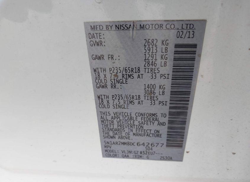 Photo 9 of 2013 Nissan Pathfinder SL (VIN 5N1AR2MM8DC642677)