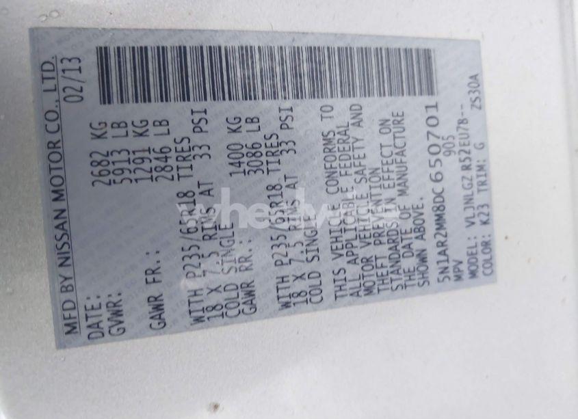 Photo 9 of 2013 Nissan Pathfinder SL (VIN 5N1AR2MM8DC650701)