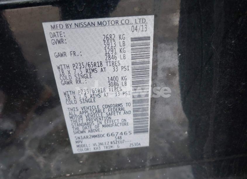 Photo 9 of 2013 Nissan Pathfinder SV (VIN 5N1AR2MM8DC667465)