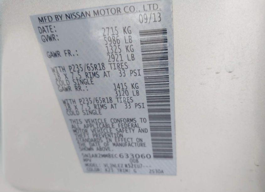 Photo 9 of 2014 Nissan Pathfinder SV (VIN 5N1AR2MM8EC633060)