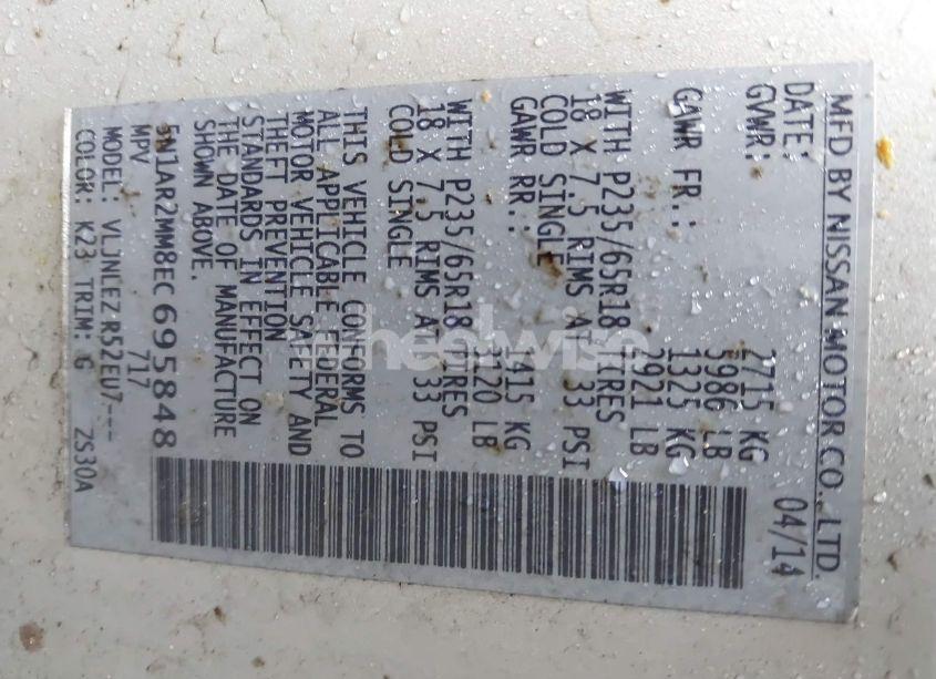 Photo 9 of 2014 Nissan Pathfinder SV (VIN 5N1AR2MM8EC695848)