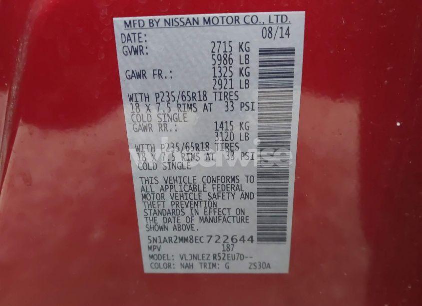 Photo 9 of 2014 Nissan Pathfinder SV (VIN 5N1AR2MM8EC722644)