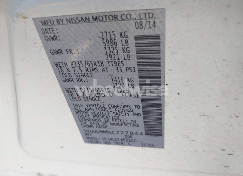 Photo 9 of 2014 Nissan Pathfinder SV (VIN 5N1AR2MM8EC727844)