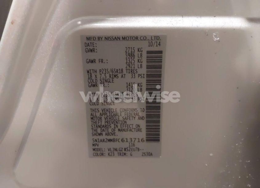 Photo 9 of 2015 Nissan Pathfinder SL (VIN 5N1AR2MM8FC613716)