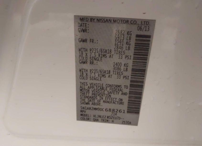Photo 9 of 2013 Nissan Pathfinder SV (VIN 5N1AR2MM9DC688261)