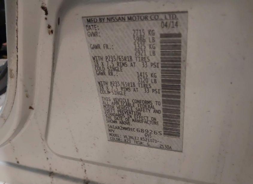 Photo 9 of 2014 Nissan Pathfinder SV (VIN 5N1AR2MM9EC689265)