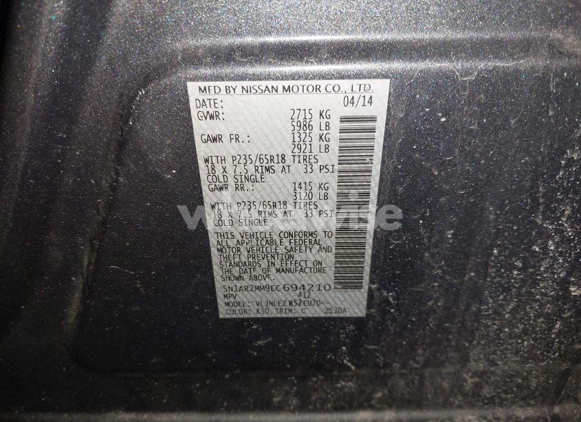 Photo 9 of 2014 Nissan Pathfinder SV (VIN 5N1AR2MM9EC694210)