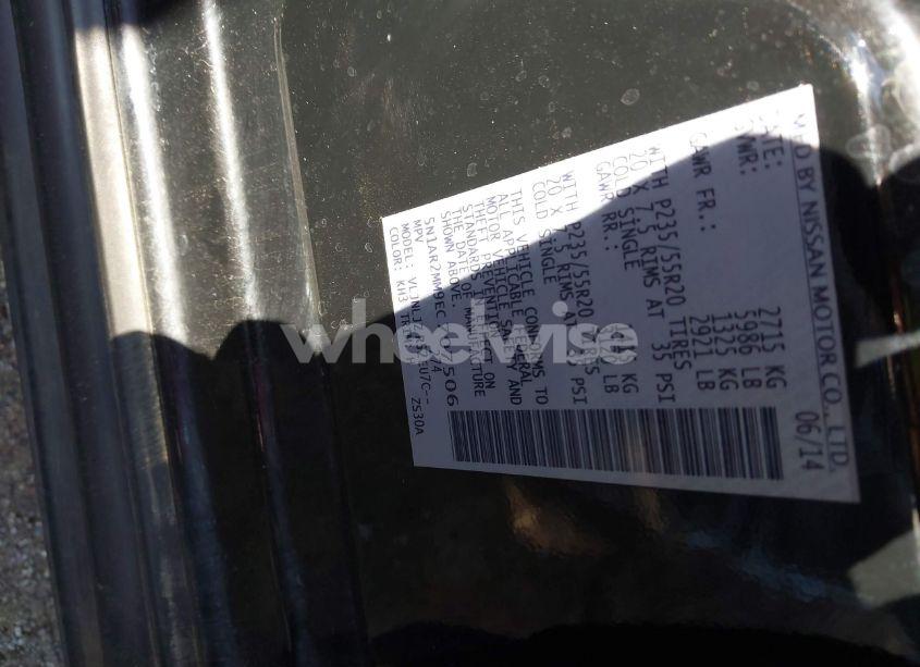 Photo 9 of 2014 Nissan Pathfinder PLATINUM/S/SL/SV (VIN 5N1AR2MM9EC707506)