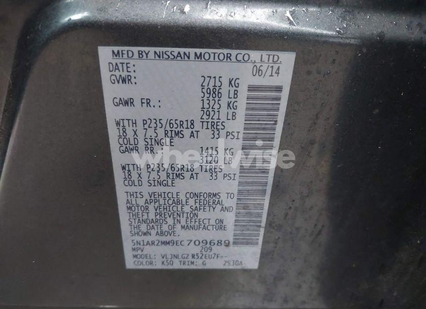 Photo 9 of 2014 Nissan Pathfinder SL (VIN 5N1AR2MM9EC709689)