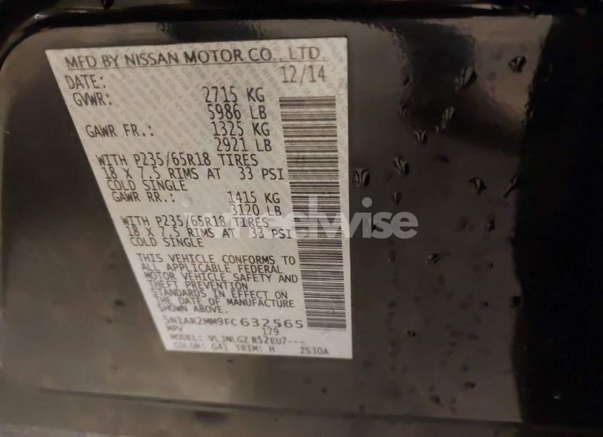 Photo 9 of 2015 Nissan Pathfinder SL (VIN 5N1AR2MM9FC632565)