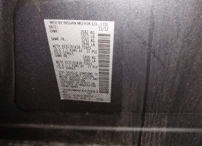 Photo 9 of 2013 Nissan Pathfinder SV (VIN 5N1AR2MMXDC619983)