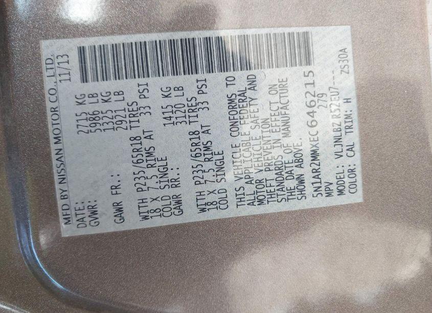 Photo 9 of 2014 Nissan Pathfinder S (VIN 5N1AR2MMXEC646215)