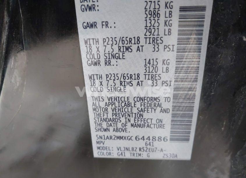 Photo 9 of 2016 Nissan Pathfinder S (VIN 5N1AR2MMXGC644886)