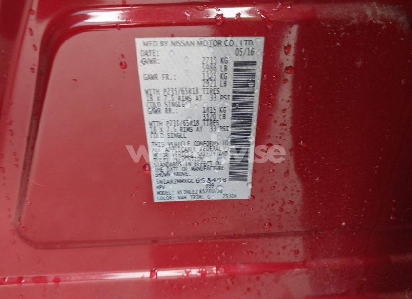 Photo 9 of 2016 Nissan Pathfinder SV (VIN 5N1AR2MMXGC658433)