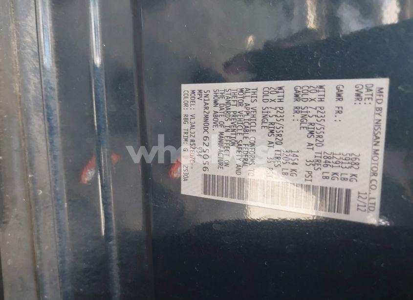 Photo 9 of 2013 Nissan Pathfinder PLATINUM (VIN 5N1AR2MN0DC625056)