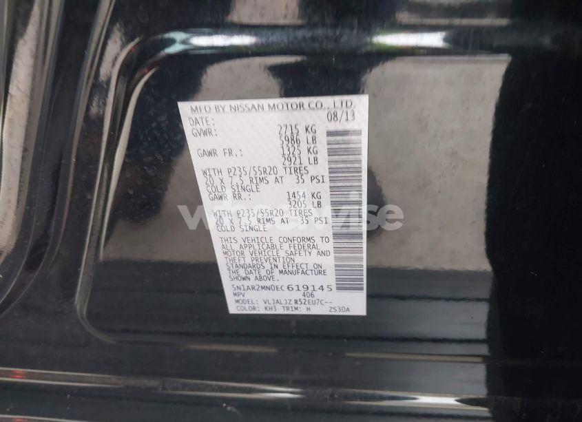 Photo 9 of 2014 Nissan Pathfinder PLATINUM (VIN 5N1AR2MN0EC619145)