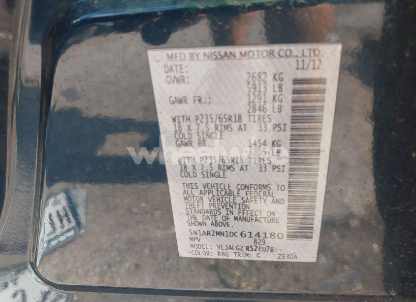 Photo 9 of 2013 Nissan Pathfinder SL (VIN 5N1AR2MN1DC614180)