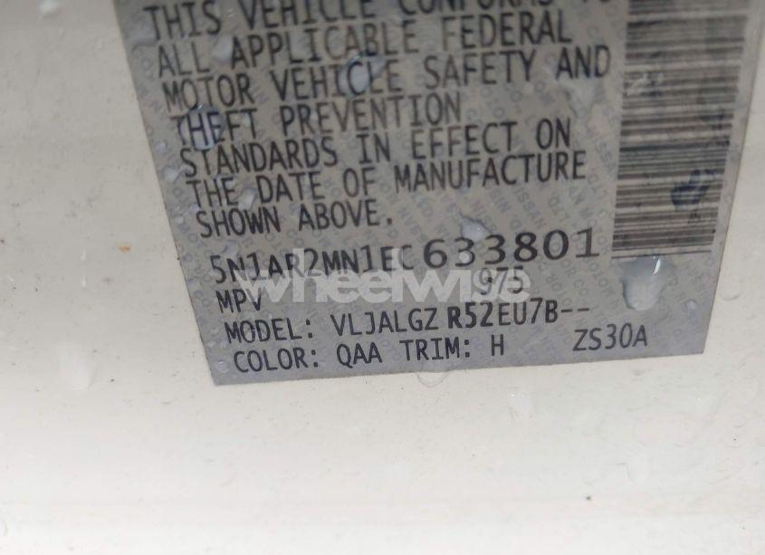 Photo 9 of 2014 Nissan Pathfinder SL (VIN 5N1AR2MN1EC633801)