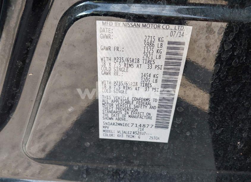 Photo 9 of 2014 Nissan Pathfinder SV (VIN 5N1AR2MN1EC714877)