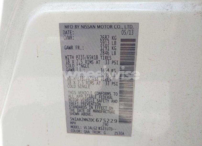 Photo 9 of 2013 Nissan Pathfinder SL (VIN 5N1AR2MN2DC675229)