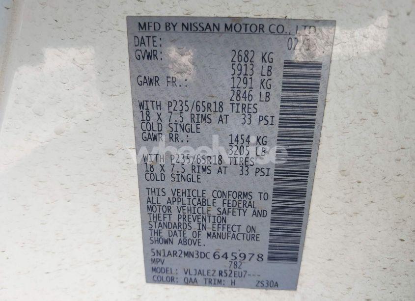 Photo 9 of 2013 Nissan Pathfinder SV (VIN 5N1AR2MN3DC645978)