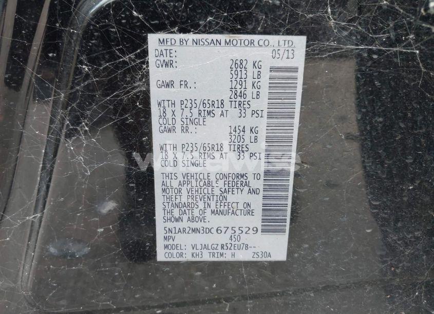 Photo 9 of 2013 Nissan Pathfinder SL (VIN 5N1AR2MN3DC675529)