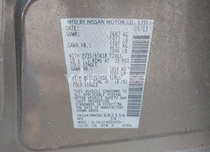 Photo 9 of 2013 Nissan Pathfinder SL (VIN 5N1AR2MN3DC682156)