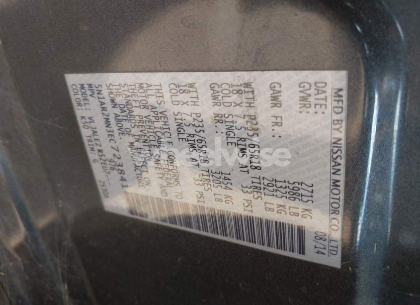 Photo 9 of 2014 Nissan Pathfinder SV (VIN 5N1AR2MN3EC723841)