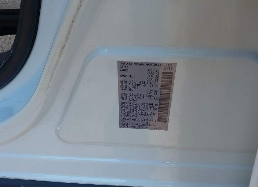 Photo 9 of 2016 Nissan Pathfinder SL (VIN 5N1AR2MN3GC612421)