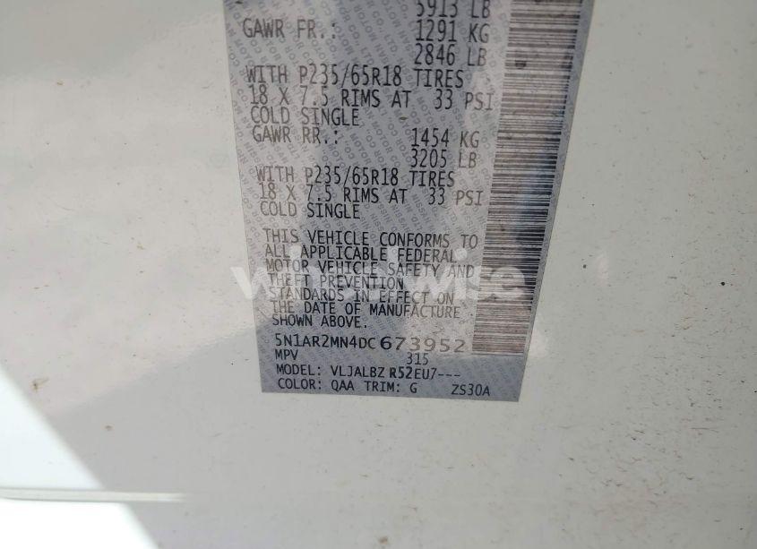 Photo 9 of 2013 Nissan Pathfinder S (VIN 5N1AR2MN4DC673952)