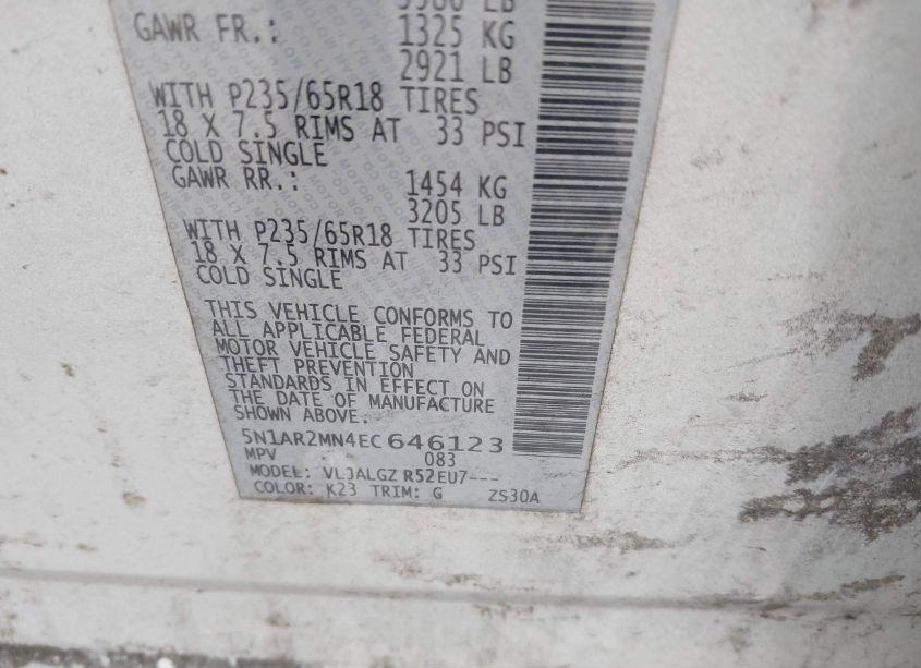 Photo 9 of 2014 Nissan Pathfinder SL (VIN 5N1AR2MN4EC646123)