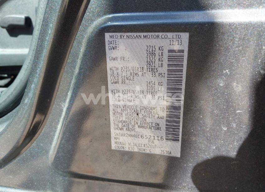 Photo 9 of 2014 Nissan Pathfinder SV (VIN 5N1AR2MN4EC652116)