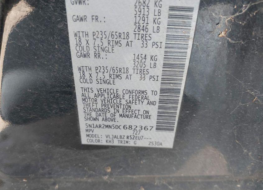 Photo 9 of 2013 Nissan Pathfinder S (VIN 5N1AR2MN5DC682367)