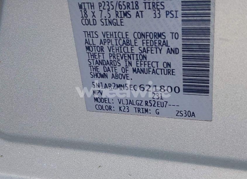 Photo 9 of 2014 Nissan Pathfinder SL (VIN 5N1AR2MN5EC621800)