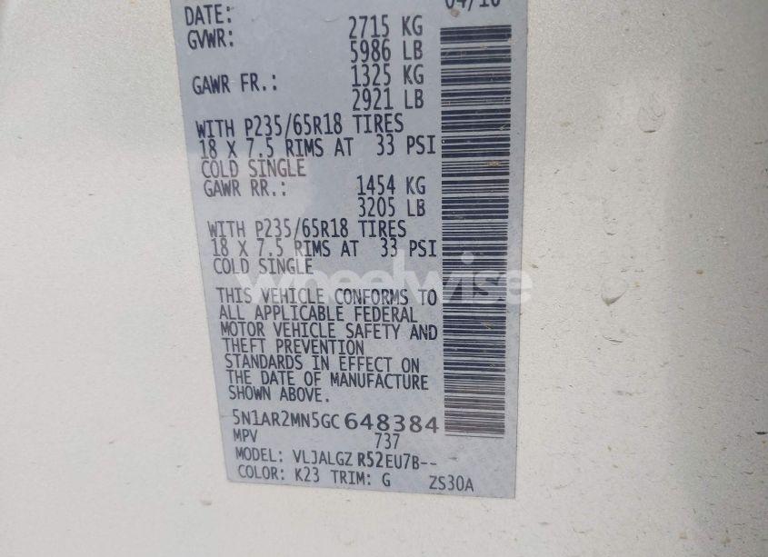 Photo 9 of 2016 Nissan Pathfinder SL (VIN 5N1AR2MN5GC648384)