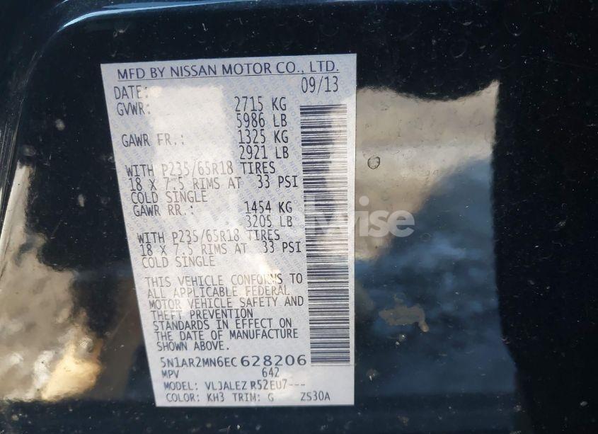 Photo 9 of 2014 Nissan Pathfinder SV (VIN 5N1AR2MN6EC628206)